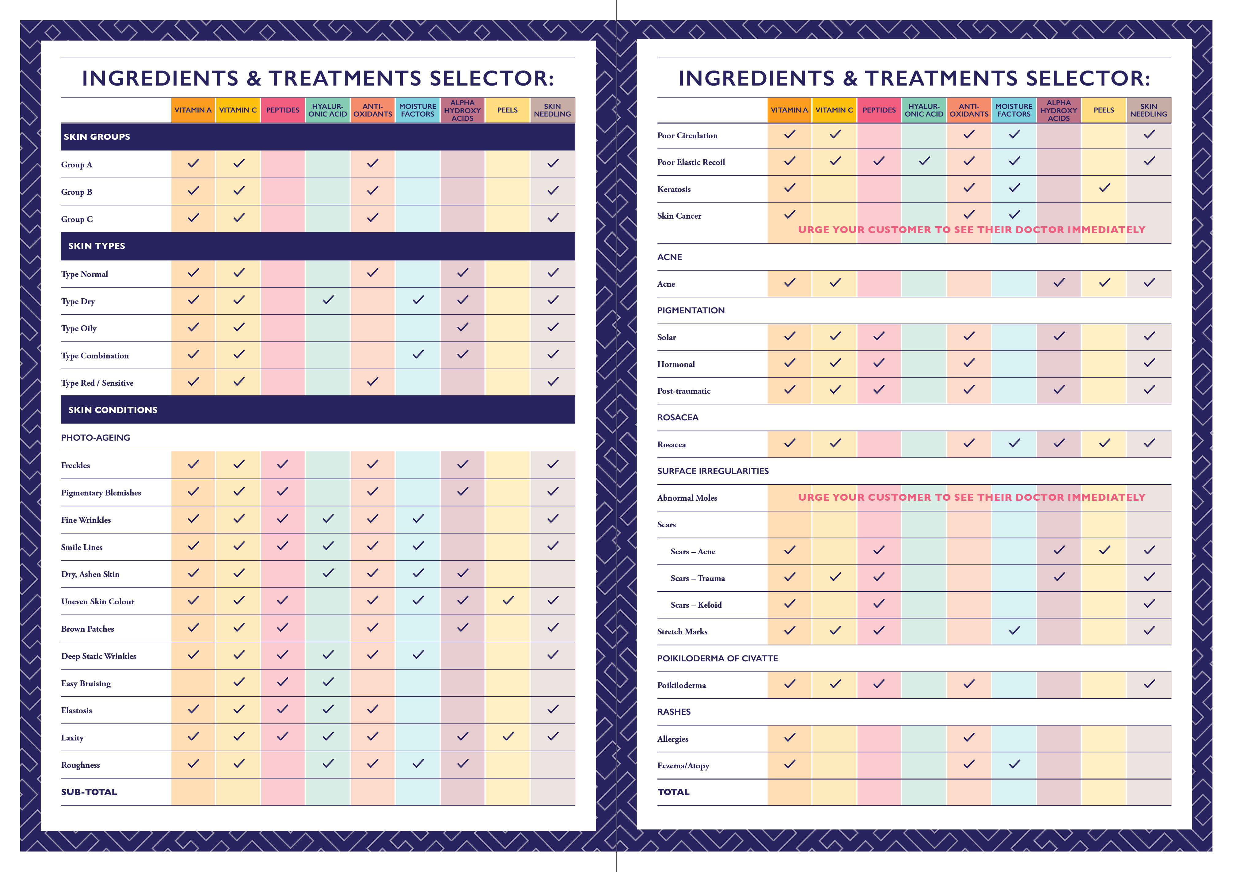 Skin Analysis Chart